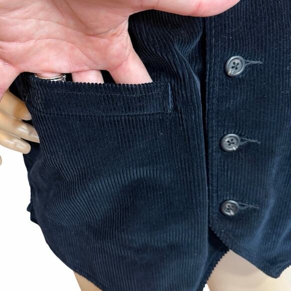 VTG 80s Ralph Lauren Country Men’s Medium Navy Button Down Corduroy Vest Chore - Picture 3 of 11